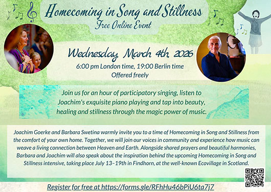 Homecoming in Song Free Online Event, 4th of March 2026, from 6:00 pm London time / 19:00 Berlin time